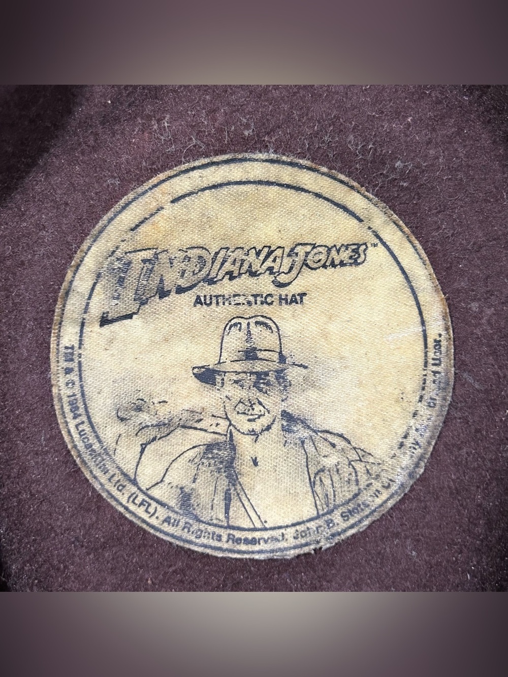 VTG 1984 Lucas Film Indiana Jones Authentic Hat John B Stetson XL 100% Wool USA - Picture 10 of 12